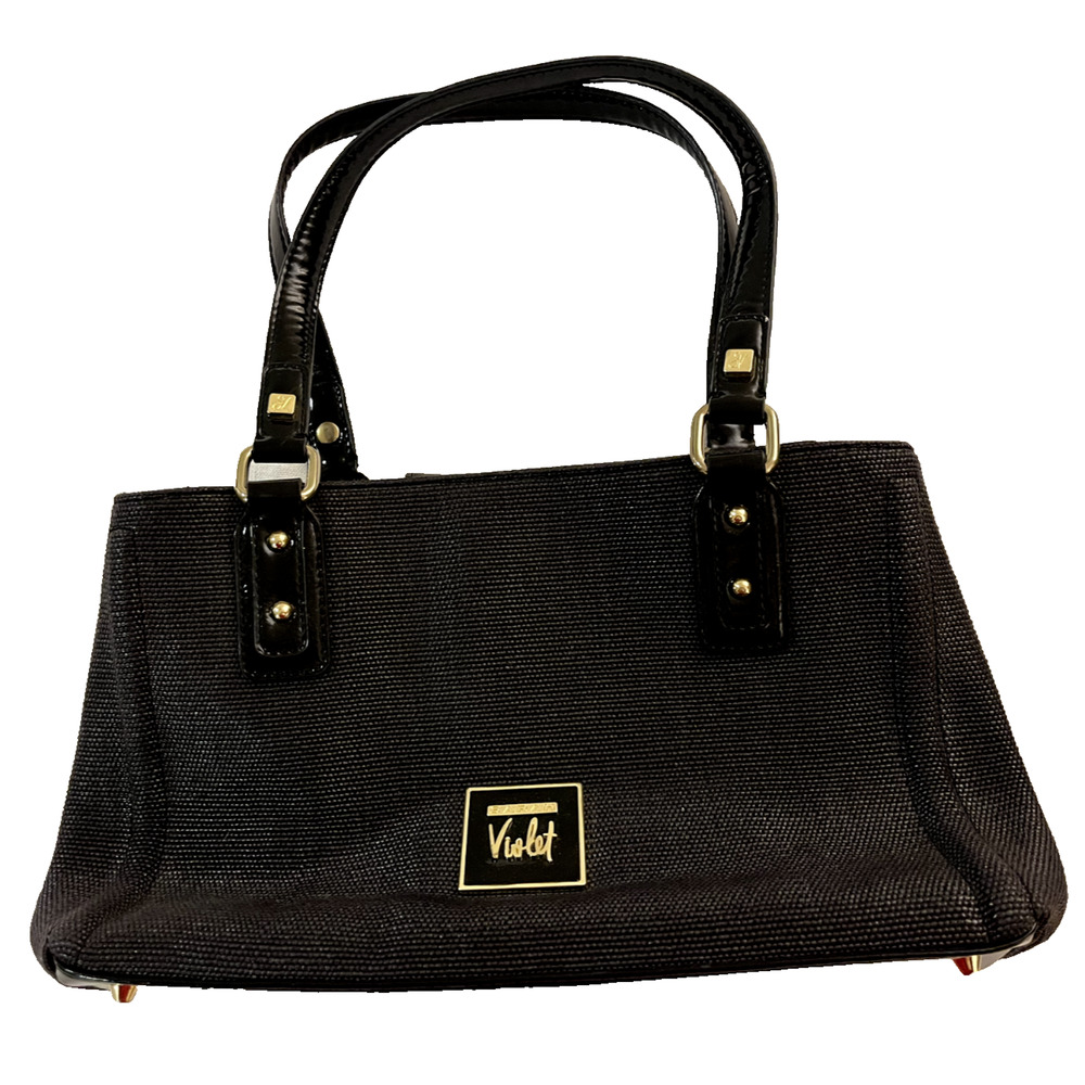 Sarah Violet Women’s Black Handbag Purse Tote Gold Hardware Lined Clutch